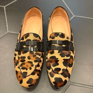 J.Crew animal print loafers